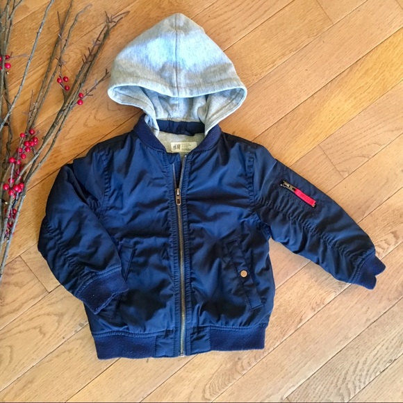 H&M Other - H&M Navy Hooded Bomber Jacket